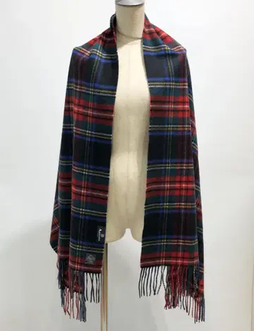 Aquascutum LONDON 체크 캐시미어 대형 스톨 머플러