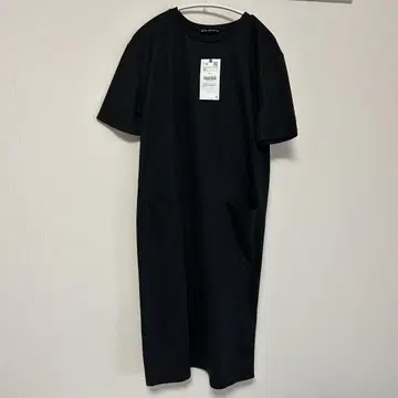 미사용 자라 블랙 반팔 롱 원피스 S