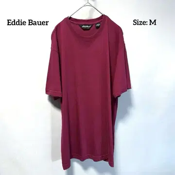 Eddie Bauer 에디 바우어 티셔츠 반팔 무지 와인 레드 M