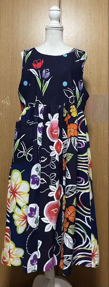 유카타 리메이크 목화 패치워크 슬리브리스 원피스