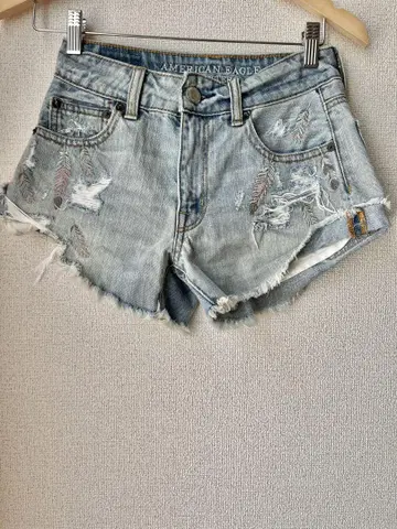 American Eagle 데님 숏 팬츠 US 00