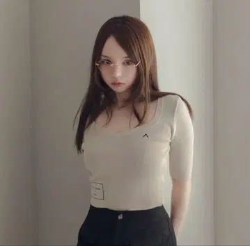 앤드메리 캐런 실크 니트 톱