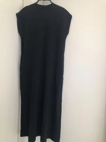 MUJI 이중 짜임 프렌치 슬리브 원피스 블랙 M~L 사이즈