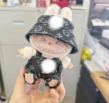 labubu 라부부 봉제 인형 옷 오버롤 2개 세트 블랙