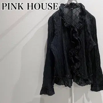 PINK HOUSE 셔츠 블라우스 실크 긴팔 블랙