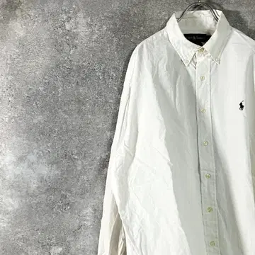 Ralph Lauren 캐주얼 셔츠 긴팔 화이트 로고 버튼 다운