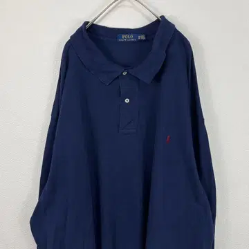 미국 구제 의류 Ralph Lauren 랄프 로렌 긴팔 피케 셔츠 네이비