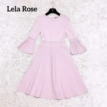 새상품 Lela Rose 플리츠 니트 플레어 원피스 드레스 핑크