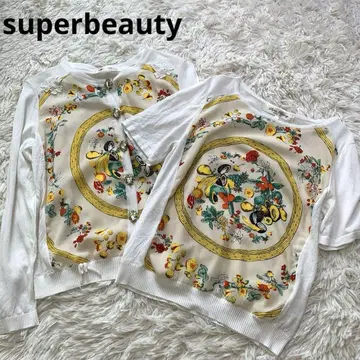 superbeauty 플라워 후르츠 프린트 앙상블 가디건