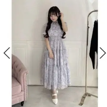 evelyn 라메 프릴 꽃무늬 OP