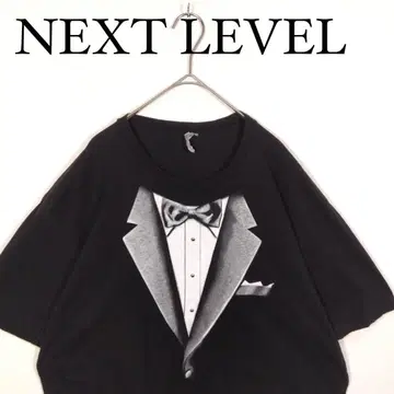 NEXT LEVEL 턱시도 디자인 티셔츠 블랙 L
