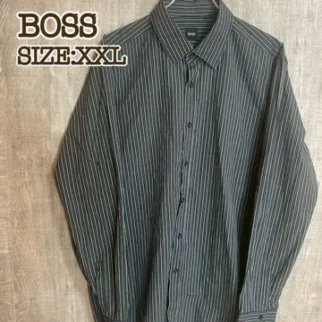 BOSS 보스 드레스 셔츠 블랙 계열 스트라이프 XXL