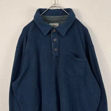 미국 구제 의류 엘엘빈 L.L.Bean 플리스 긴팔 피케 셔츠 파랑