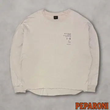 00's vintage 긴팔 롱T 베이지 남녀 공용 백 프린트
