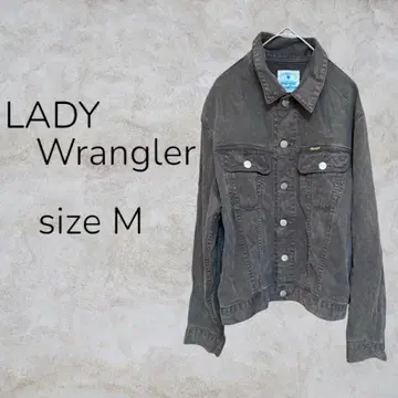 LADY Wrangler 상의 자켓 브라운 빈티지 카라 부착
