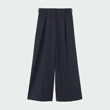 PLST 스트레치 린넨 믹스 와이드 팬츠 M 네이비