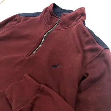 NAUTICA 하프 지퍼 맨투맨 보르도 남성용 L