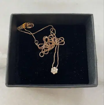 목걸이 k10 핑크 골드 다이아