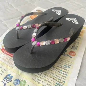 록시 비즈 장식 비치 샌들 24cm