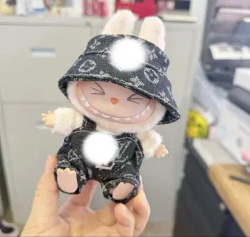 labubu 라부부 봉제 인형 의상 오버롤 2개 세트 블랙