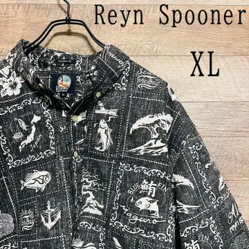 Reyn spooner 레인 스푸너 XL 마린 패턴 오픈 카라