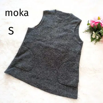 moka 니트 베스트 S 그레이 모코모코 포켓 레이어드 아이템 4589