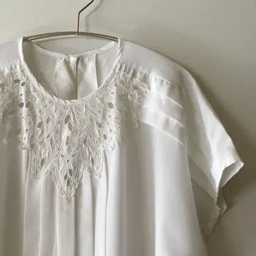빈티지 화이트 레이스 블라우스 80년대 90년대