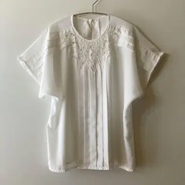 빈티지 화이트 레이스 블라우스 80년대 90년대