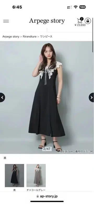 Arpege story 블랙 플레어 원피스