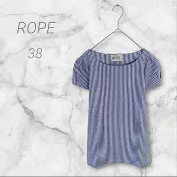 ROPE 로페 반팔 셔츠 스트라이프 38 리본 포함