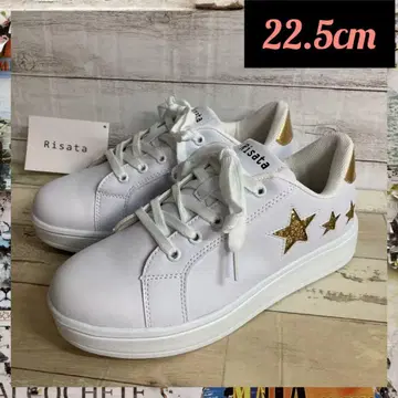 22.5cm 새상품 여성용 패션 스니커즈 라메 초경량 블랙