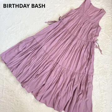 [새상품급] BIRTHDAY BASH 어스 컬러 원피스 티어드 핑크