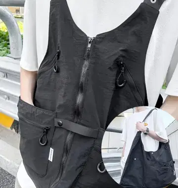 [최저가!!] 나일론 베스트 or 허리 & 토트백 블랙