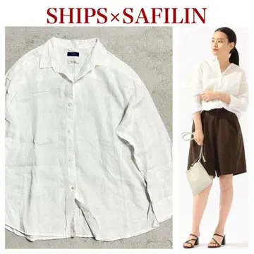 린넨 100% 새상품급 SHIPS 셔츠 정가 14,960엔 R-7811