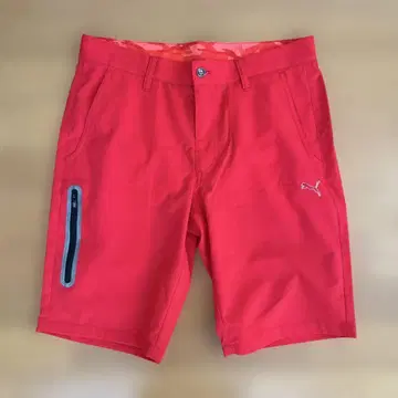 푸마 빨간색 지퍼 포켓 팬츠