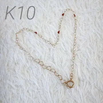 K10 핑크 골드 하트 체인 팔찌