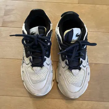 LACOSTE 스니커즈 화이트/네이비 23.5cm