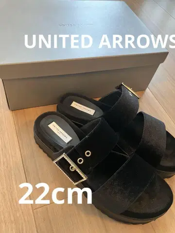 정가 22990엔 UNITEDARROWS 비쥬 샌들 블랙 22cm 벨벳
