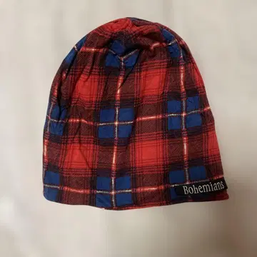 Bohemians 빨파 체크 비니 모자