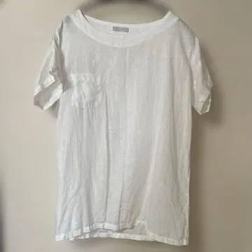 fog linen work 린넨 100% 반팔 티셔츠 화이트