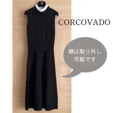 CORCOVADO 니트 슬리브리스 원피스 블랙 사이즈 S