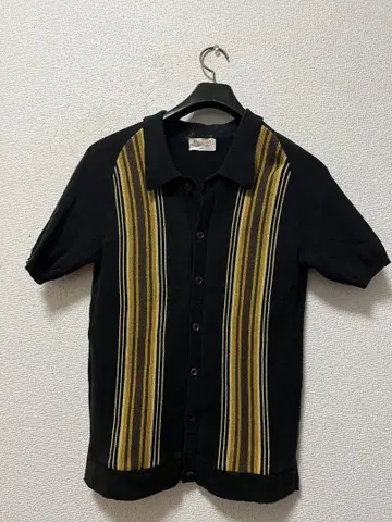 15SS 라디얼 린넨 혼방 코튼 니트 셔츠 / S 블랙 루드 블랙
