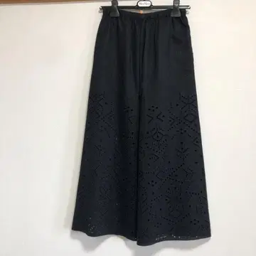 띠어리 린넨 자수 레이스 팬츠