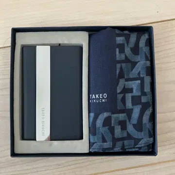 TAKEO KIKUCHI 명함지갑 손수건 네이비