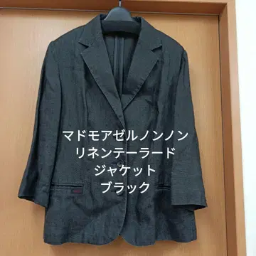 마드모아젤 논논 린넨 테일러드 자켓 M 사이즈 블랙