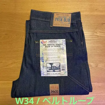 프리즌 블루스 더블니 워크 팬츠 7P 벨트 루프 TYPE W34