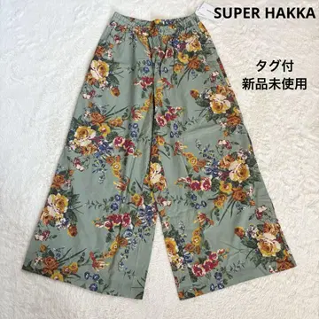 [택 포함 새상품] 슈퍼 하카. 플라워 프린트 와이드 팬츠 룸웨어 꽃무늬