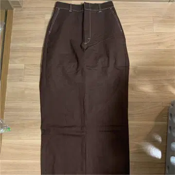 브라운 타이트 스커트 허리 32 인치