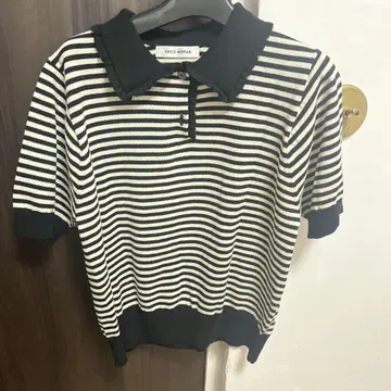 CHILD WOMAN 스트라이프 반팔 피케 셔츠
