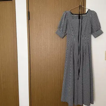 앙데팡당 깅엄 체크 원피스